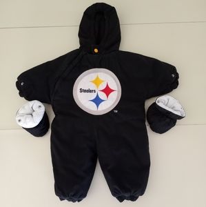 Pittsburgh Steelers Infant Baby Snowsuit Bodysuit Size 6/9 Months